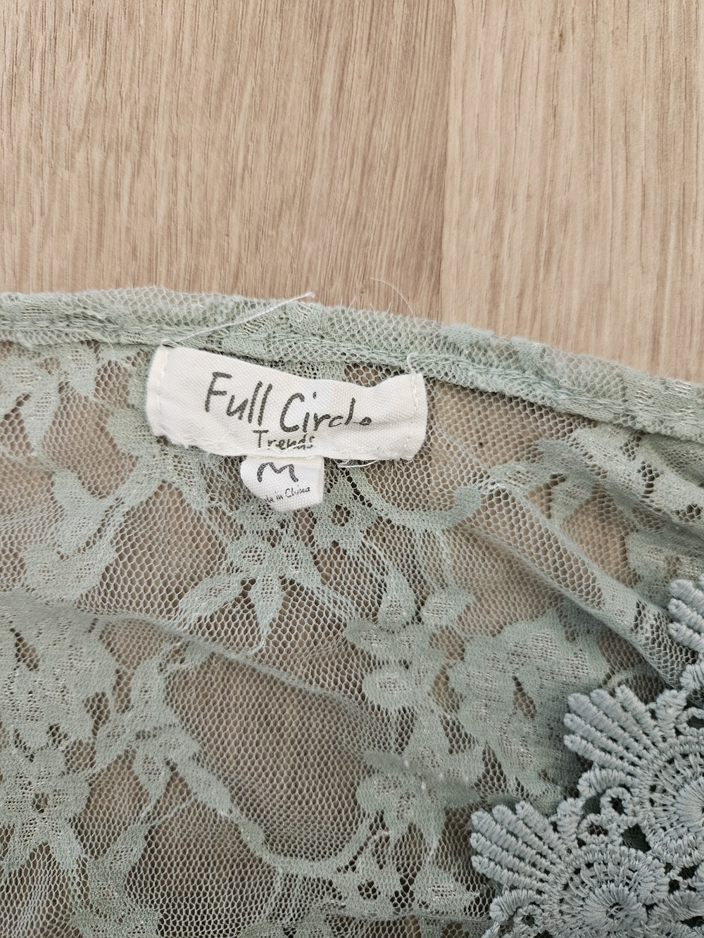 Full Circle Trends Sage Green Lace Duster Cardigan - Picture 3 of 6